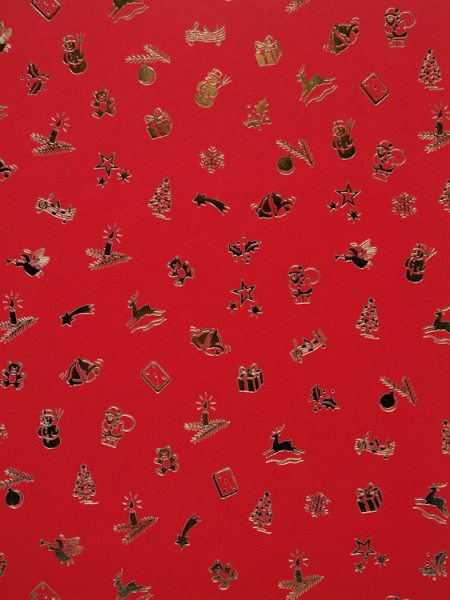 Fotokarton Weihnachtsmotive rot - mit Folienveredelung
