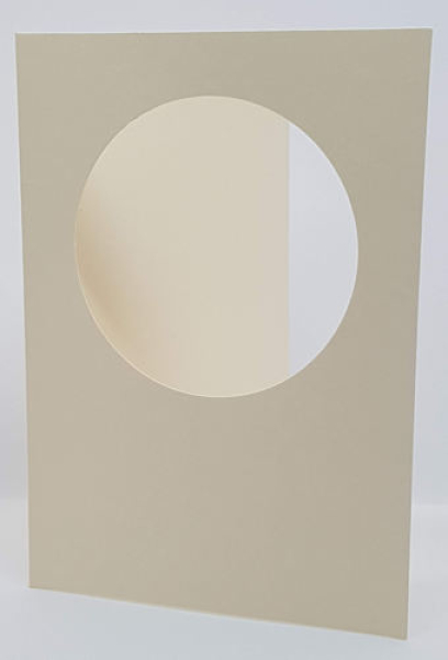 Passepartoutkarten Rund A6 - 10 Creme