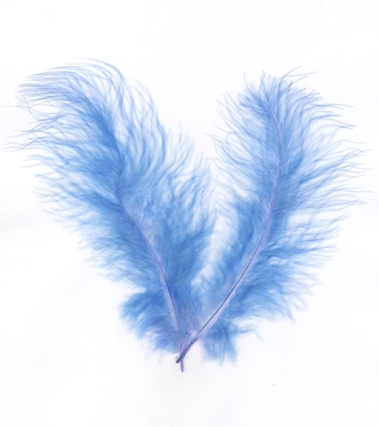 Marabufedern ca. 14 cm - blau    15 Stück im SB-Beutel
