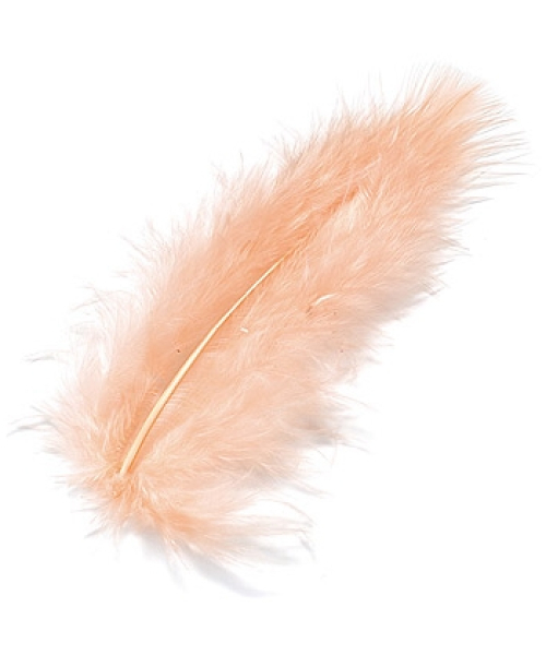 Marabufedern ca. 14 cm - apricot    15 Stück im SB-Beutel