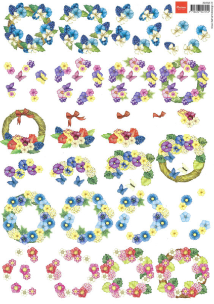 3D-Bogen - Marianne Design 3D556 - Blumenkränze