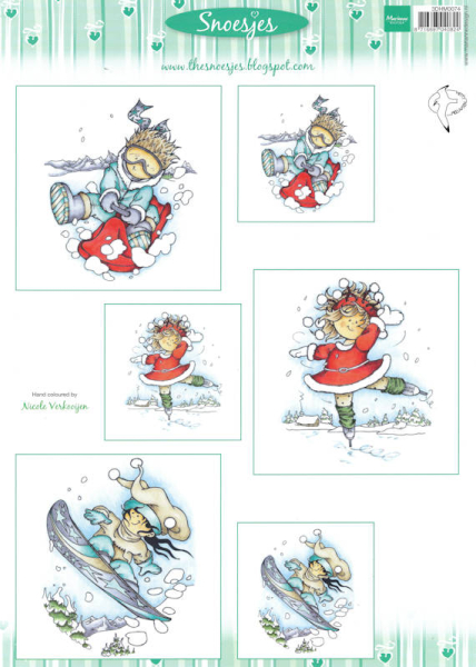 3D-Bogen/Cardtopper Snoesjes - Wintersport