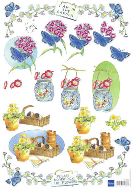 3D Bogen I'm in the garden - Schmetterling & Blumen