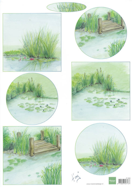 Cardtopper/Schneidbogen - IT593 - Wasserlilien