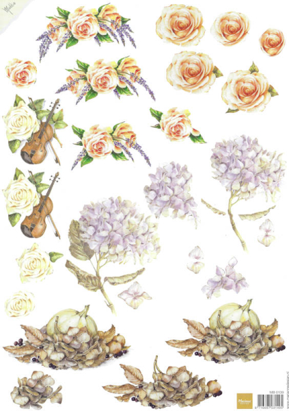 3D Bogen - Marianne Design - Rosen, Hortensien & Kürbis