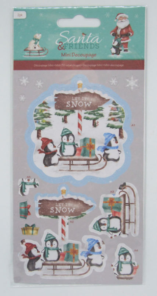 3D-Mini-Stanzbogen - Santa & Friends - Snow