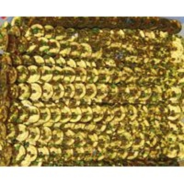 Paillettenband gewölbt Ø 6mm, 5m - gold hologramm