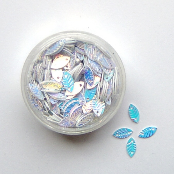 Pailletten Blätter 8,5 mm, 6 Gramm - Snow white