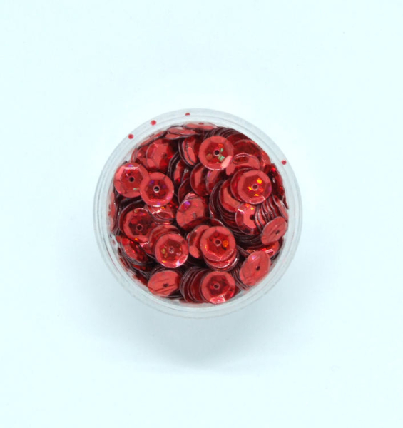 Hologramm Pailletten gewölbt Ø 6mm, 6 Gramm - kirsch