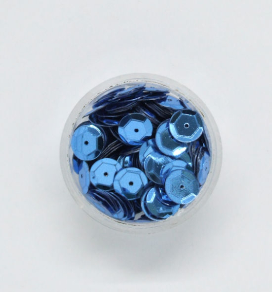 Pailletten gewölbt Ø 8 mm, 5 Gramm - blau