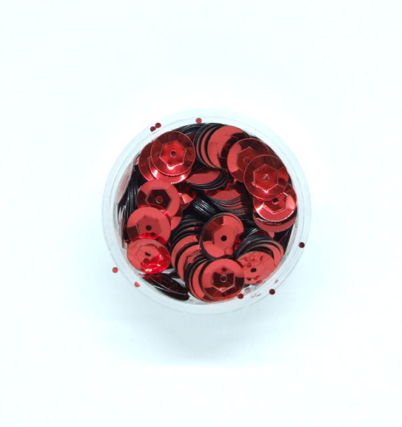 Pailletten gewölbt Ø 8 mm, 5 Gramm - rot