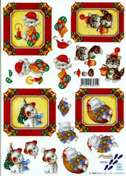 3D Bogen - Le Suh / Nouvelle 821502 - Weihn. Katze + Hund