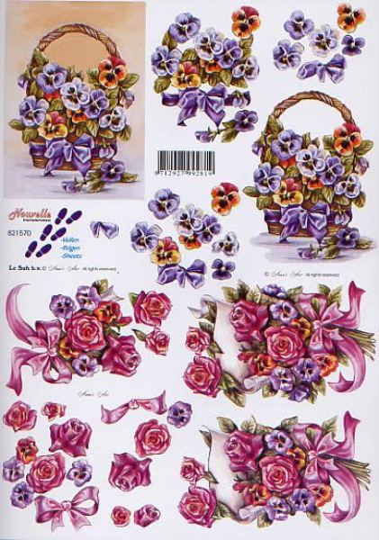 3D Bogen - Le Suh / Nouvelle 821570 - Veilchen + Rosen