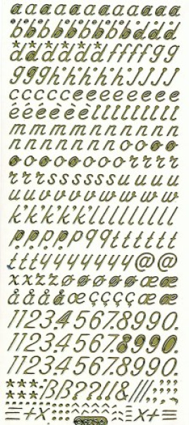 Sticker Buchstaben & Ziffern, kursiv - 825 - gold