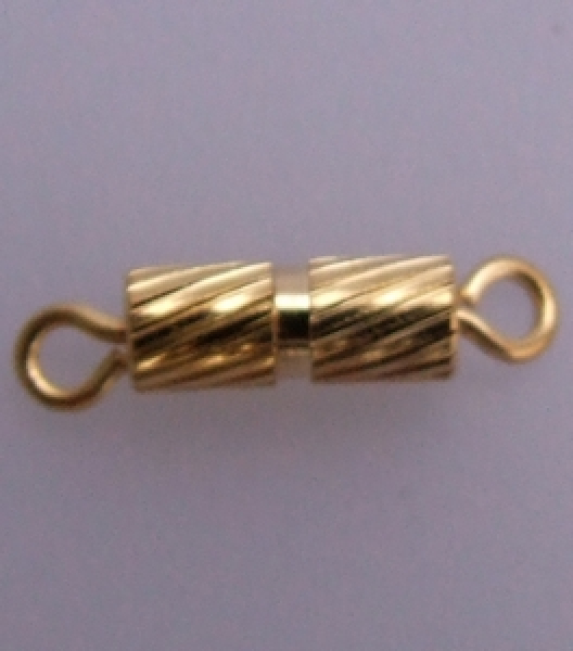 Schraubverschluss geriffelt 3,5x8 mm - vergoldet - 3 Stück