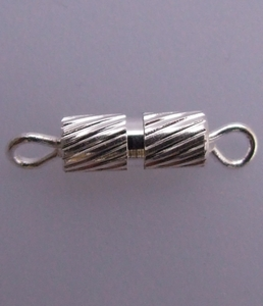 Schraubverschluss geriffelt 3,5x8 mm - versilbert - 3 Stück
