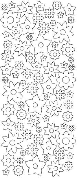 Sticky Shape Blumen   doppelseitig klebender Sticker   1 Bogen 10 x 23 cm