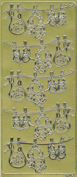 Sticker Baby 0015 - gold   1 Bogen 23x10 cm
