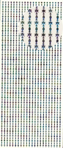 Sticker Stern-Linien - 0103 - silber/multicolor   1 Bogen 23x10 cm
