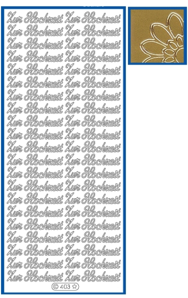 Sticker Zur Hochzeit - 403 - gold - 1 Bogen 23x10 cm