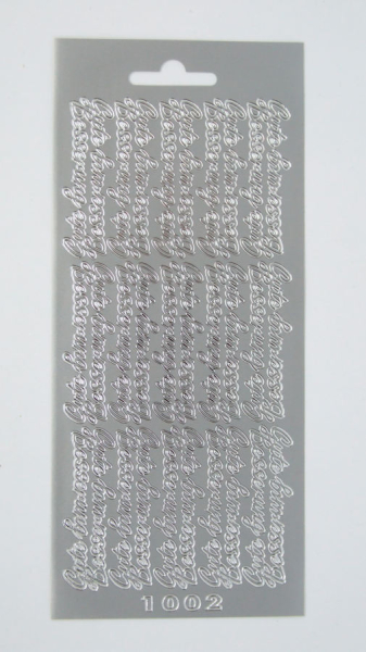Sticker Gute Besserung - silber -1 Bogen 10x23 cm