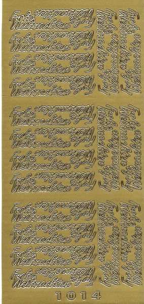 Sticker Frohe Weihnachten - gold - 1 Bogen 10x23 cm