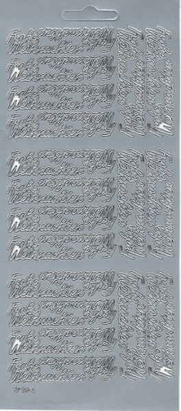 Sticker Frohe Weihnachten - silber