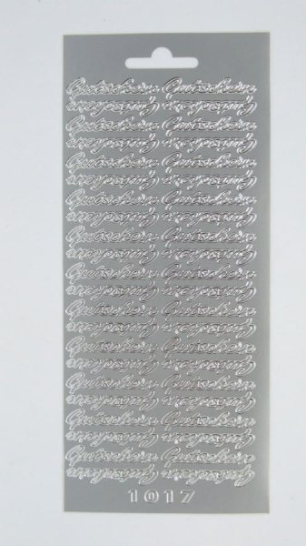 Sticker Gutschein - silber -1 Bogen 10x23 cm