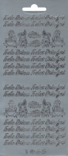 Sticker Frohe Ostern - silber - 1 Bogen 10x23 cm