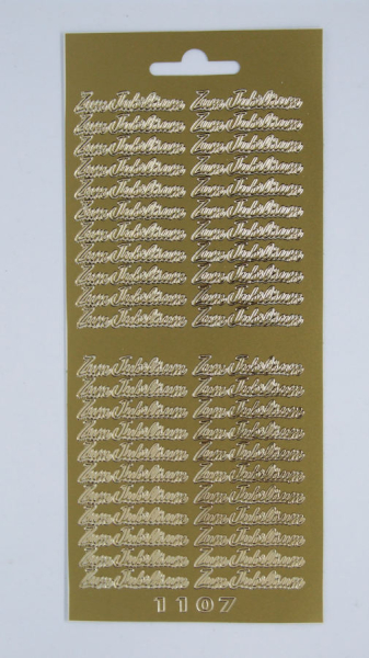 Sticker Zum Jubiläum - gold -1 Bogen 10x23 cm