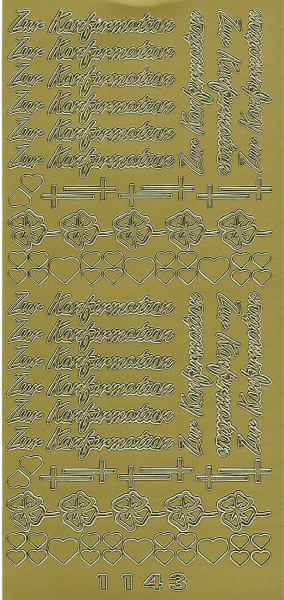 Sticker Zur Konfirmation - gold - 1 Bogen 10x23 cm
