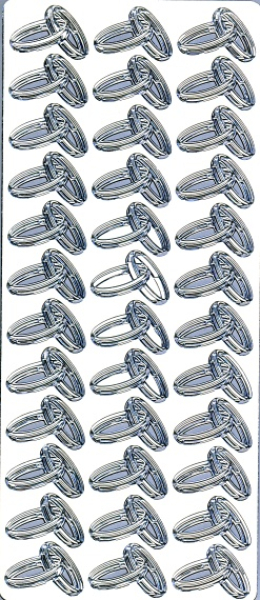 Sticker Ringe groß - silber 1 Bogen 23x10 cm