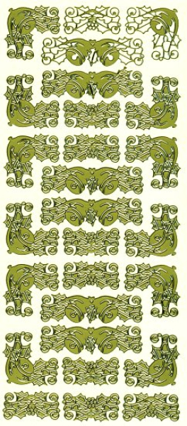 Sticker Ecken & Ornamente Weihnachten - gold   1 Bogen 23x10 cm