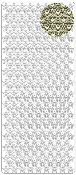 Sticker Sterne klein - transparent/ gold   1 Bogen 23x10 cm
