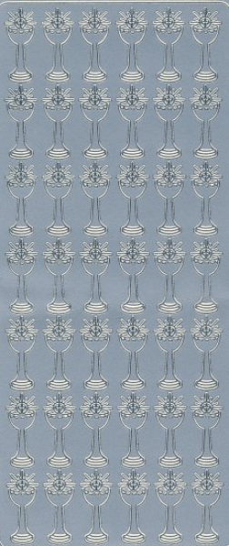 Sticker Kelche - silber 1 Bogen 23x10 cm
