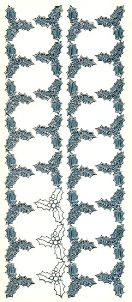 Sticker Bordüren Ilex - silber   1 Bogen 23x10 cm