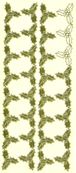 Sticker Bordüren Ilex - gold   1 Bogen 23x10 cm
