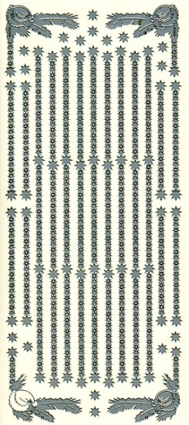 Sticker Ecken & Linien Sterne - silber   1 Bogen 23x10 cm