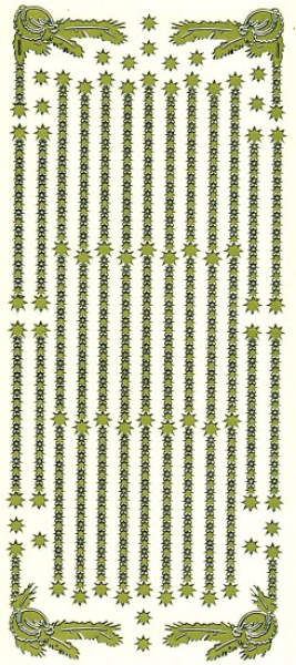 Sticker Ecken & Linien Sterne - gold   1 Bogen 23x10 cm