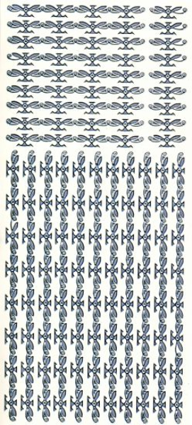 Sticker Bordüren - 1901 - silber   1 Bogen 23x10 cm