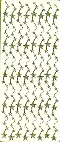 Sticker Stern-Linien - gold   1 Bogen 23x10 cm