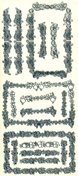 Sticker Bordüren & Rahmen Weihnachten - silber   1 Bogen 23x10 cm