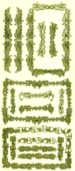 Sticker Bordüren & Rahmen Weihnachten - gold   1 Bogen 23x10 cm