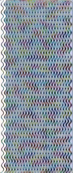 Sticker Wellen-Linien - silber/multicolor   1 Bogen 23x10 cm