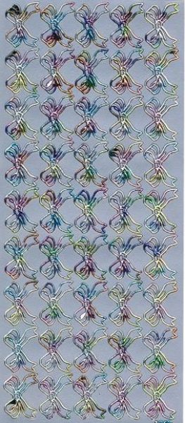 Sticker Schleifen klein multicolor/silber 1 Bogen 23x10 cm