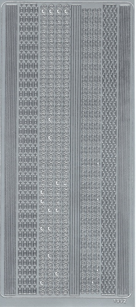 Sticker Linien - 1992 - silber - 1 Bogen 23x10 cm