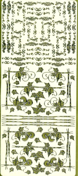 Sticker Ecken & Bordüren Efeu - gold - 1 Bogen 23x10 cm