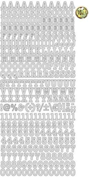 Sticker Buchstaben 1cm - hologramm gold   1 Bogen 23x10 cm