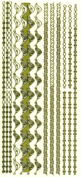 Sticker Bordüren - 2098 - gold - 1 Bogen 23x10 cm