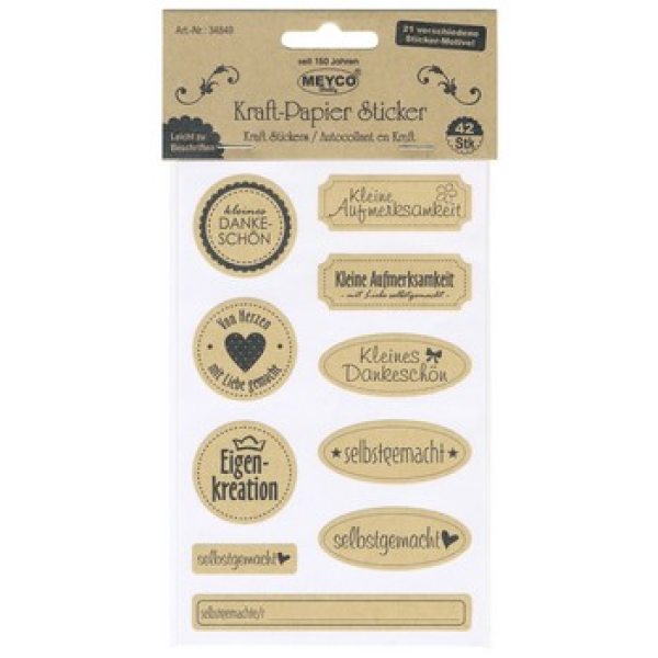 Kraftpapier Sticker - Texte